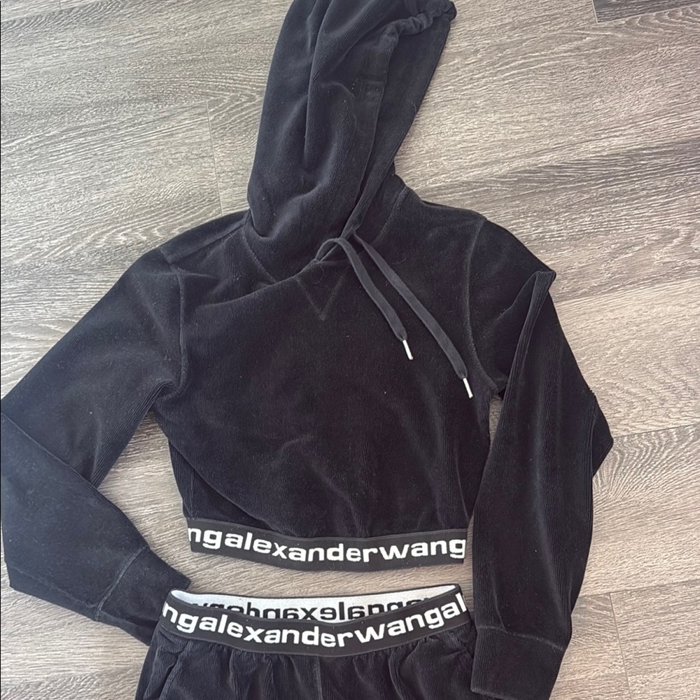 Alexander Wang Corduroy Black Hoodie and Joggers